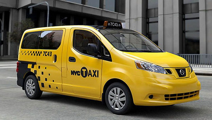 .Nissan NV200 - one of three finalists in the competition New York taxi of tomorrow yellow taxi